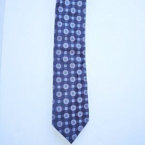 Canali 100% Silk Tie Geo Pattern Made in Italy Purple & Blue Quiet Luxury EUC